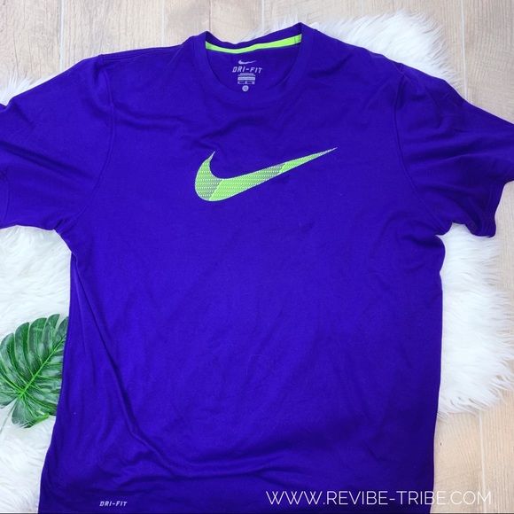 purple and green nike shirt